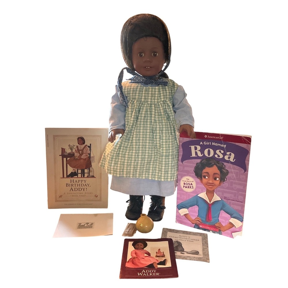 American Girl Addy Walker Doll Pleasant Company, original box work dress & apron
